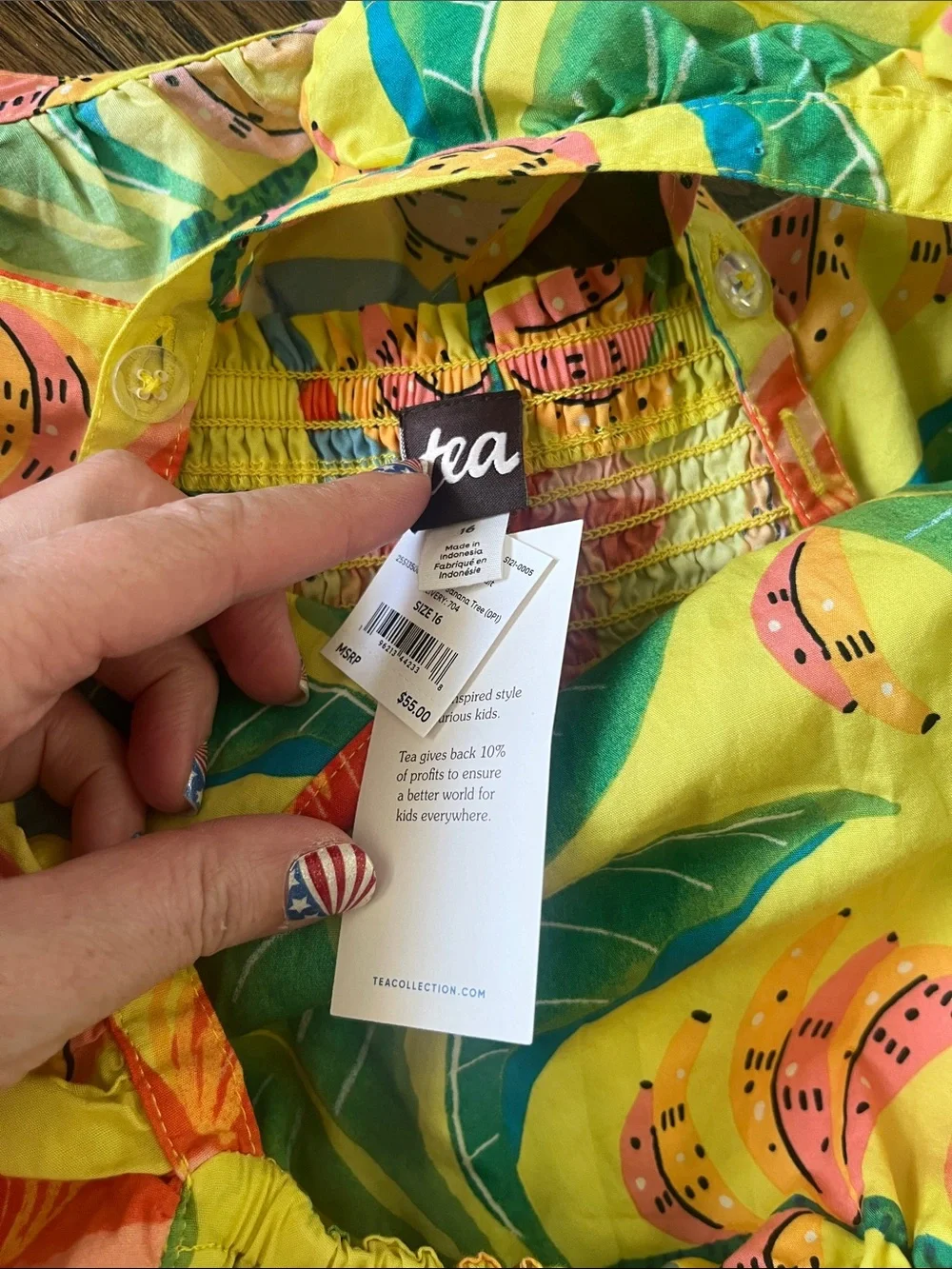 NEW! Tea Collection Tropical Birds Banana Girls Flutter Strap Jumpsuit